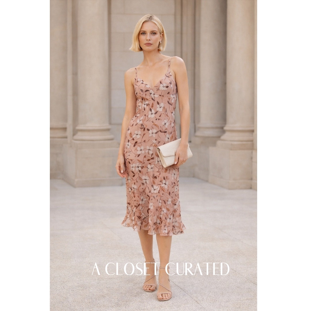 Munthe Desert Floral Silk Slip Dress Small Pink Nwt
